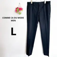 a5832 コムサデモード　メンズ　スラックス　ウール100% ダークグレー　L