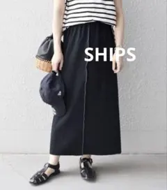 SHIPS ◆〈手洗い可能〉カラーバリエーション２ＷＡＹリブスカート 黒　Sのサムネイル
