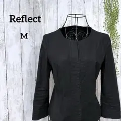 リフレクト ノーカラージャケット M セレモニー 七分袖 黒