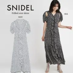 SNIDEL フリルオーバーワンピース BLK オフショルワンピース