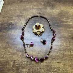 ネックレス イヤリング ブローチ セット イミテーション