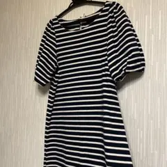 バルマン　BALMAN ボーダー　膝丈ワンピースのサムネイル