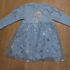 エルサ刺繍付き水色ドレス 100