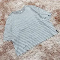 TIGORA ティゴラ（M）ボーダーカットソー 半袖Tシャツ ゆったり コットンのサムネイル