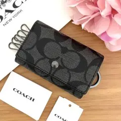 【新品】COACH コーチ★キーケース チャコール ブラック