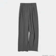 UNIQLO タックルワイドパンツ　グレー　ツータック