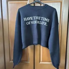 WEGO ブラック クロップドニット