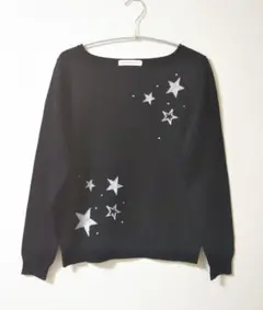 【earth music＆ecology】旧ロゴ！星柄黒ニット◆サイズ1 S～M