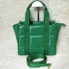 希少カラー kate spade キップパフィースモールトート グリーン