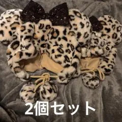 新品未使用タグ付き　レオパード　豹柄　ミニー　ファンキャップ　2個