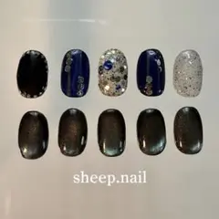 ネイルチップ 冬ネイル キラキラ 個性派ネイル マグネット 推し活 韓国 短め