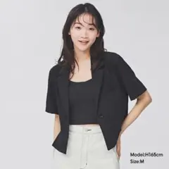 GU ハーフスリーブクロップドジャケット　【M】