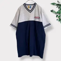 【UCLA】　半袖　Vネック　刺繍　ビッグサイズ　カットソー　【L】　90sのサムネイル