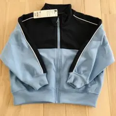【新品】水色/ネイビージッパー付きジャケット　ジャージ