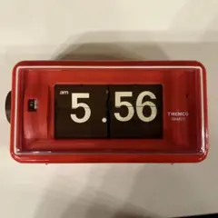 ★動作品★TWEMCO トゥエンコ パタパタ時計　AL-30 赤レトロ 目覚時計