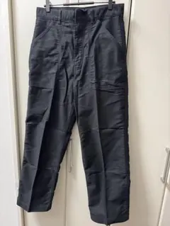 【UNIQLO U】ワイドフィットワークパンツ ブラック W79 モールスキン