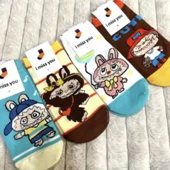 ラブブキャラクターソックス4足1280円　1足500円