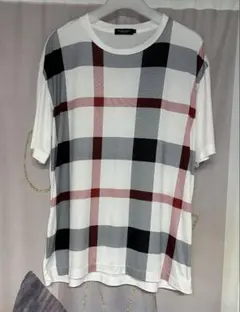 ブラックレーベル クレストブリッジ メガチェック コットン Tシャツ