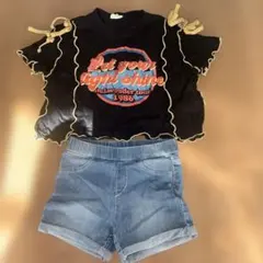 MY LITTLE WONDER Tシャツとデニムショートパンツセット
