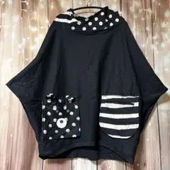 新品 EL RODEO エルロデオ リバーシブル 黒パーカー くまちゃん 大きめ