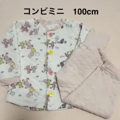 コンビミニ　100 キルティング　パジャマ　ピンクテディベア　くま