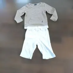 M.boardロンＴベージュ100＆bebe白パンツ95