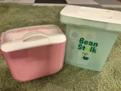 Pigeon レンジスチーマーとBean Stalk 哺乳瓶用消毒ケースのセット