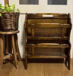 カリモク コロニアル マガジンラック 本棚 電話台 花台 管理No.※i4 カリモク コロニアル マガジンラック 本棚 電話台 花台 管理No