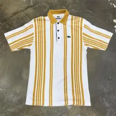 ラコステ LACOSTE 1Pワニロゴ ストライプ柄半袖鹿の子ポロシャツ 3