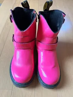 Dr.Martens ピンク サイドジッパー付き ジュニアブーツ 20cm