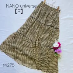 ナノユニバース 総柄　レトロプリントシフォンスカート ロング丈【F】