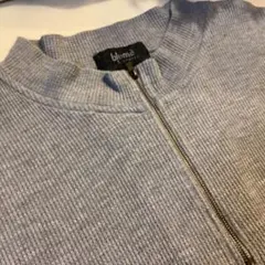 blume グレー ジップアップセーターサマーニットリブ