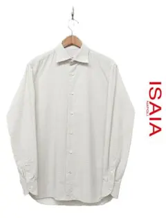 A485 美品 ISAIA イザイア 長袖ドレスシャツ チェック イタリア製