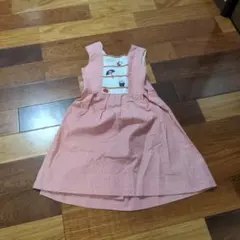 familiarノースリーブ赤白ストライプワンピース 120cm