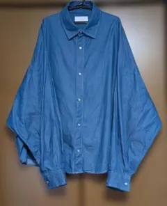【YUEATE】Lサイズ　ブルーバルーンシャツ