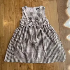千鳥格子模様のリボン付きワンピース　Bebe 卒園　入学