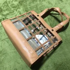 マリークワント　クリアバッグ　キャメル