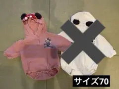 バースディ　フタフタ　ディズニーロンパース　サイズ70 ミニーのみ
