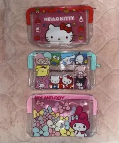 サンリオキャラクターズ クリアポーチ 3点セット マイメロディ キティ