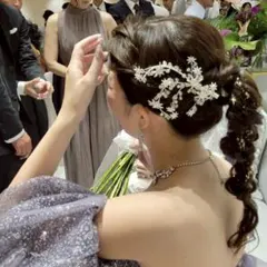 【お値下げ中】ウェデング　ブライダル　ヘッドドレス　シルバー　結婚式
