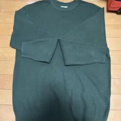 ダークグリーン クルーネック ニット