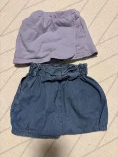 【美品】プティマイン　キュロット2点セット 80cm
