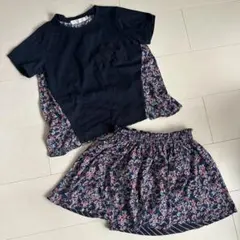 THE SHOP TK 半袖Tシャツ スカート130 セットアップ 花柄 パンツのサムネイル