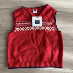 Janie and Jack 赤 Vネック ニットベスト 12-18ヶ月