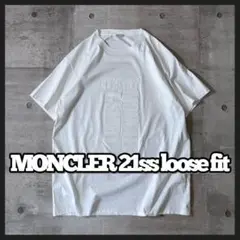 美品 21ss MONCLER レタリングロゴ オーバーサイズ Tシャツ 白