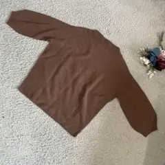 LUCA 七分袖ニット　ゆるだぼ　M〜L 春秋冬　茶日本製　綿混