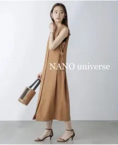 新品タグ付き　ナノユニバース　オープンフロントノースリーブワンピース