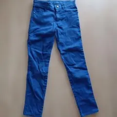青いスリムフィット長ズボン 150