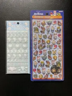 ボンボンドロップシール　ズートピアミニ　タイルシール　キティ