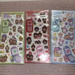 モンチッチ フワフワらびちゃん　平成はっぴーフォン シール 3枚セット